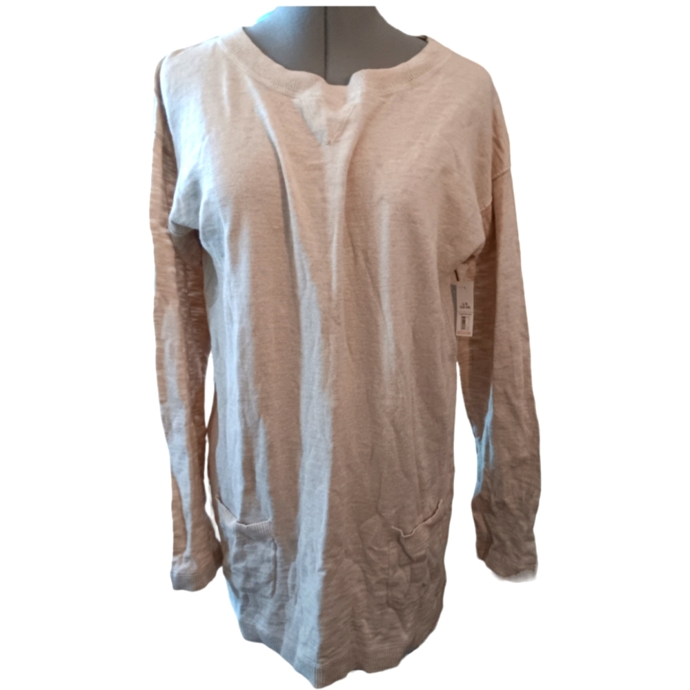 Faded Glory Long Sleeve Sweater Cream Size L